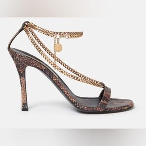 Stella Mccartney Stella 100 Python Heels chain strap size 38.5/8.5